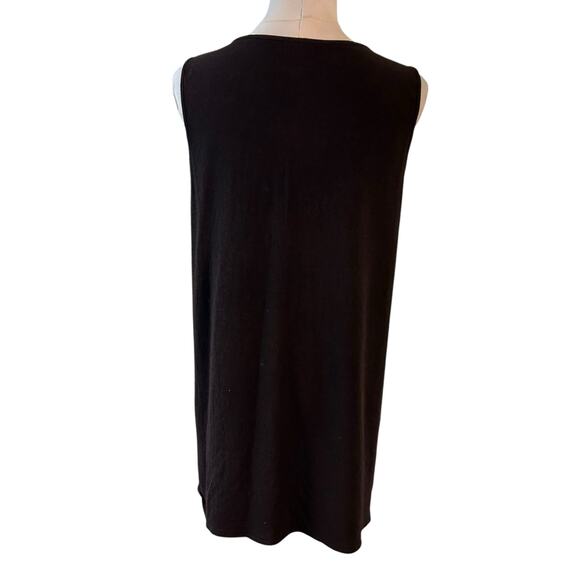 Eileen Fisher Delavè Jersey Stretch Long Length Tank Top SZ LG Brown Boho Casual - Picture 7 of 10